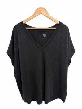 Ricki’s Basic Black V-Neck Relaxed Boxy Tee Short Sleeve T-Shirt
